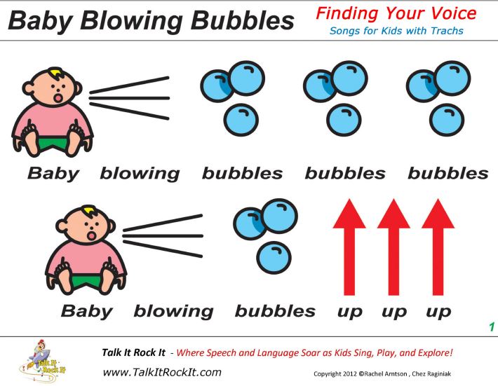 Baby Blowing Bubbles Large Follow Along Sheet